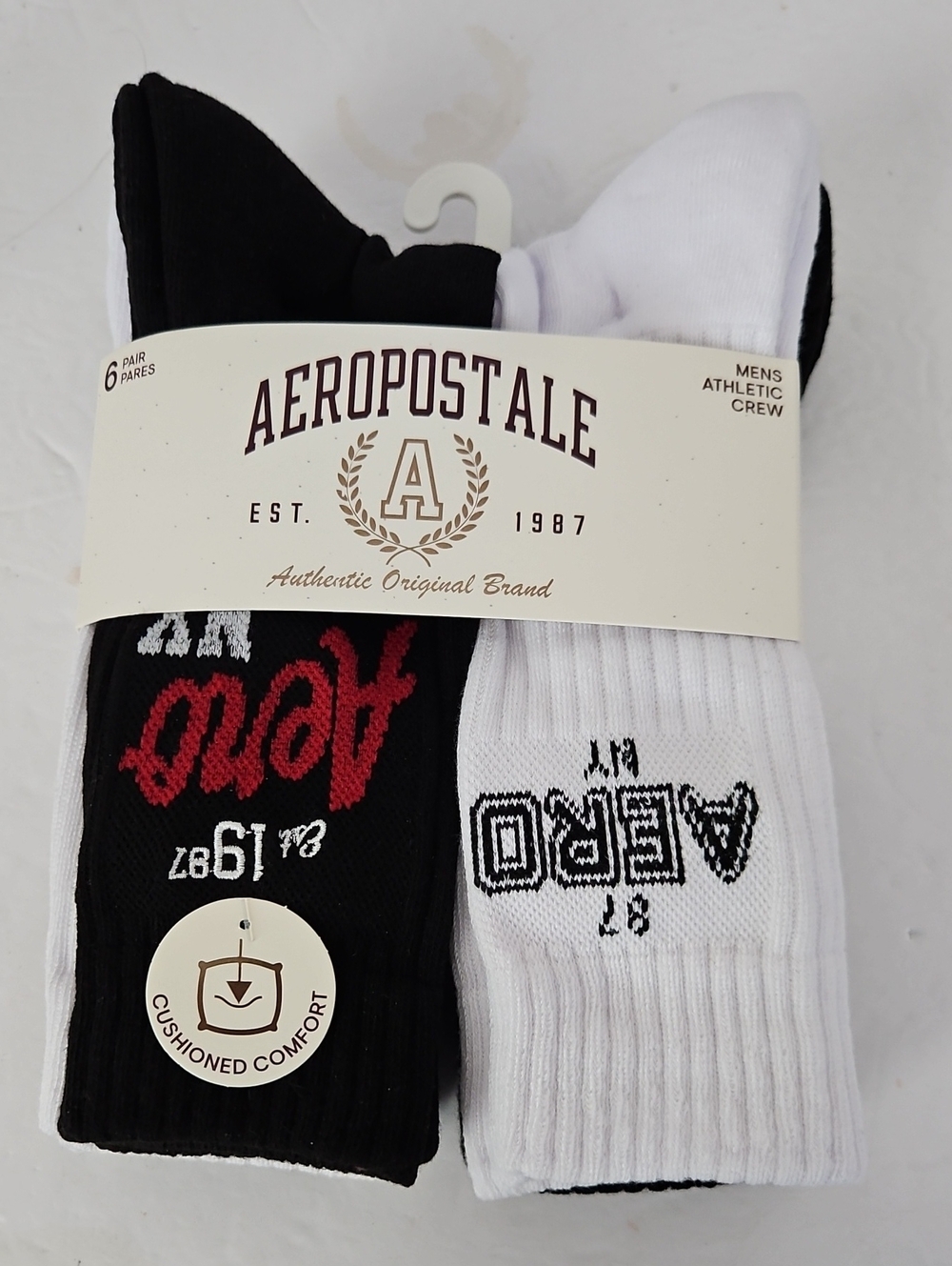 Aeropostale NWT Men's 6pk Crew Socks - Picture 1 of 6